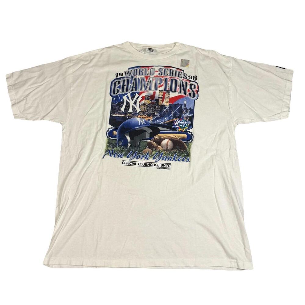 Vintage New York Yankees T Shirt Starter 1998 World Series Deadstock USA Mens XL